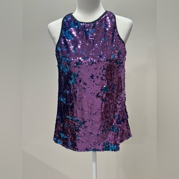 Weissman Girls' Purple & Teal Sequin Covered Dance Bodice - Picture 1 of 8